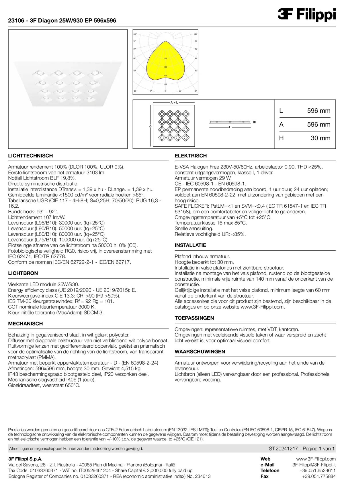23106 - 3F Diagon 25W-930 EP 596x596 - Datasheet - nl