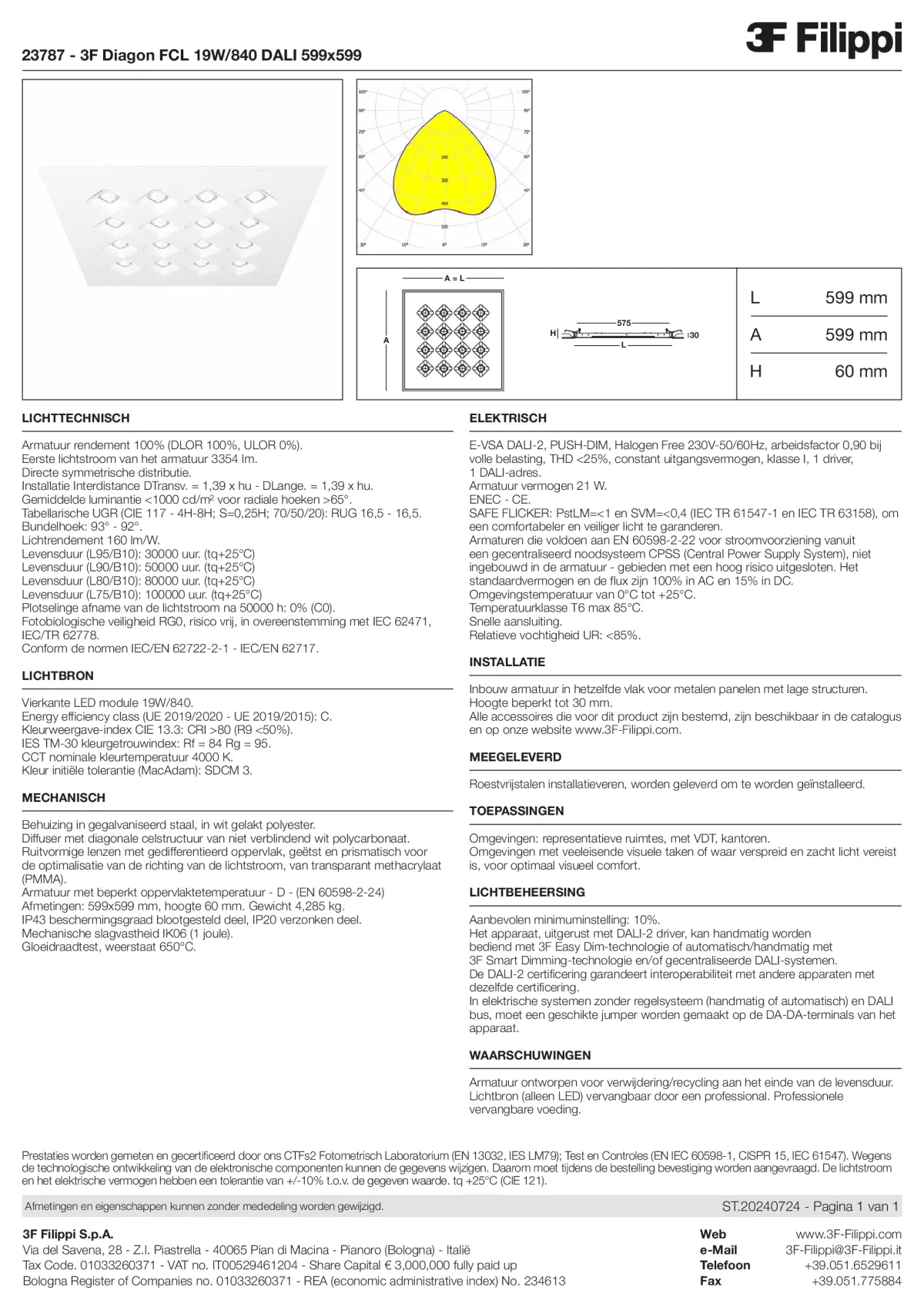 23787 - 3F Diagon FCL 19W-840 DALI 599x599 - Datasheet - nl