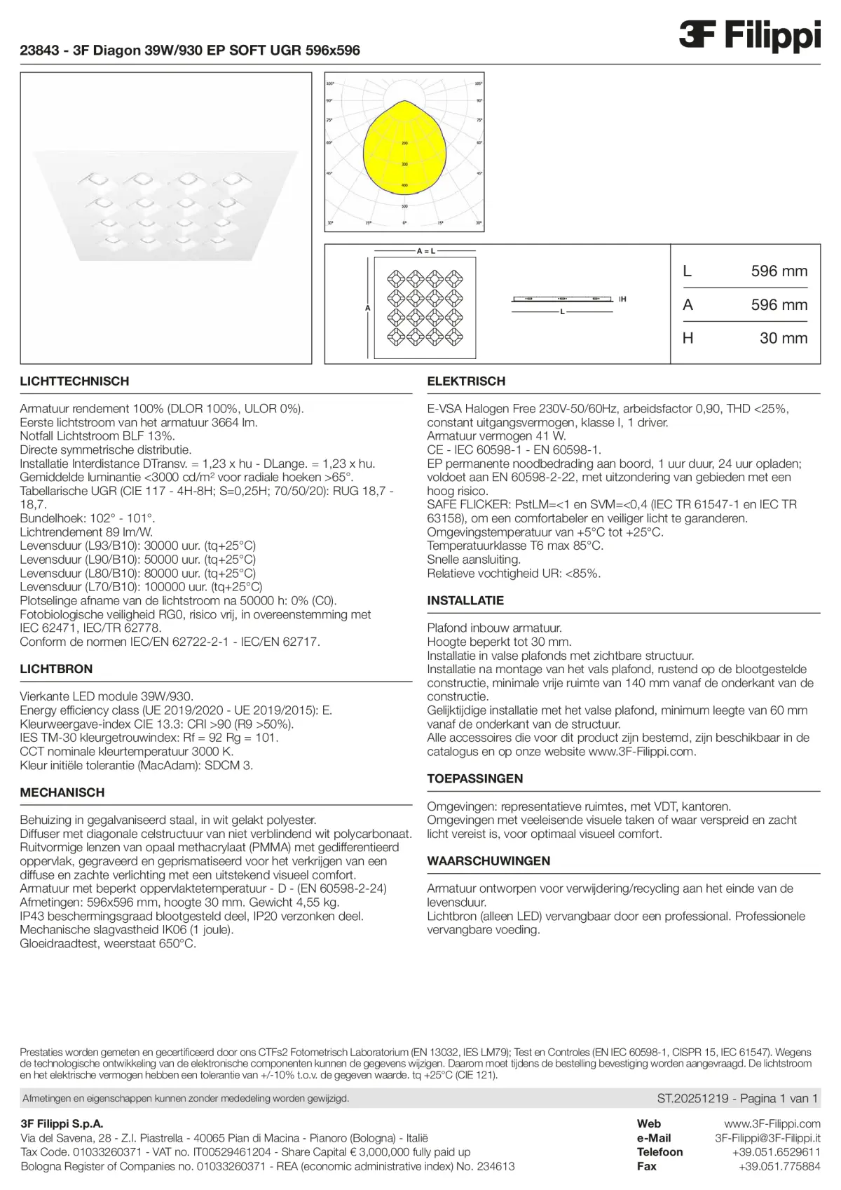 23843 - 3F Diagon 39W-930 EP SOFT UGR 596x596 - Datasheet - nl