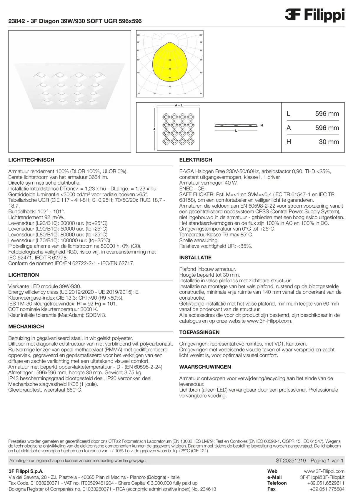 23842 - 3F Diagon 39W-930 SOFT UGR 596x596 - Datasheet - nl