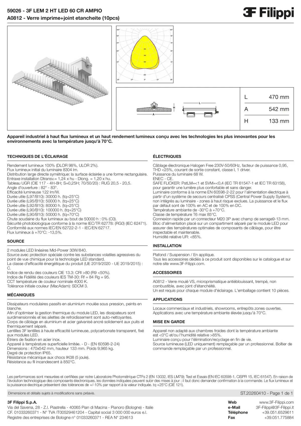 59026+A0812 - 3F LEM 2 HT LED 60 CR AMPIO + VS - Datasheet - fr