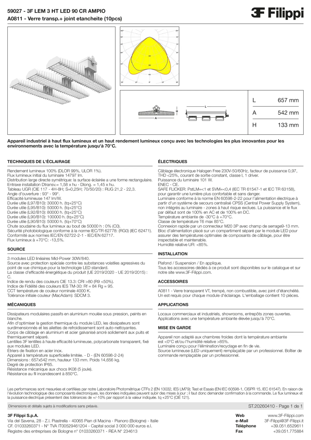 59027+A0811 - 3F LEM 3 HT LED 90 CR AMPIO + VT - Datasheet - fr