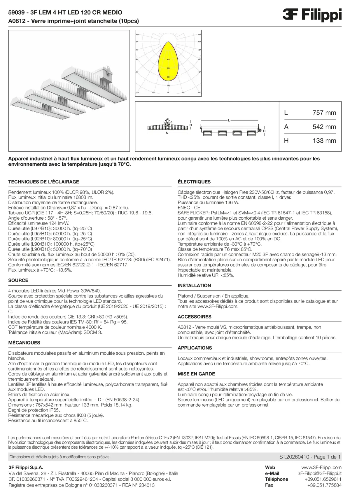 59039+A0812 - 3F LEM 4 HT LED 120 CR MEDIO + VS - Datasheet - fr