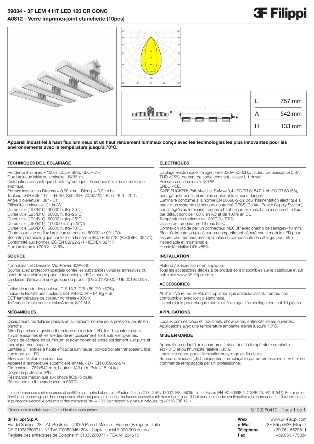 59034+A0812 - 3F LEM 4 HT LED 120 CR CONC + VS - Datasheet - fr