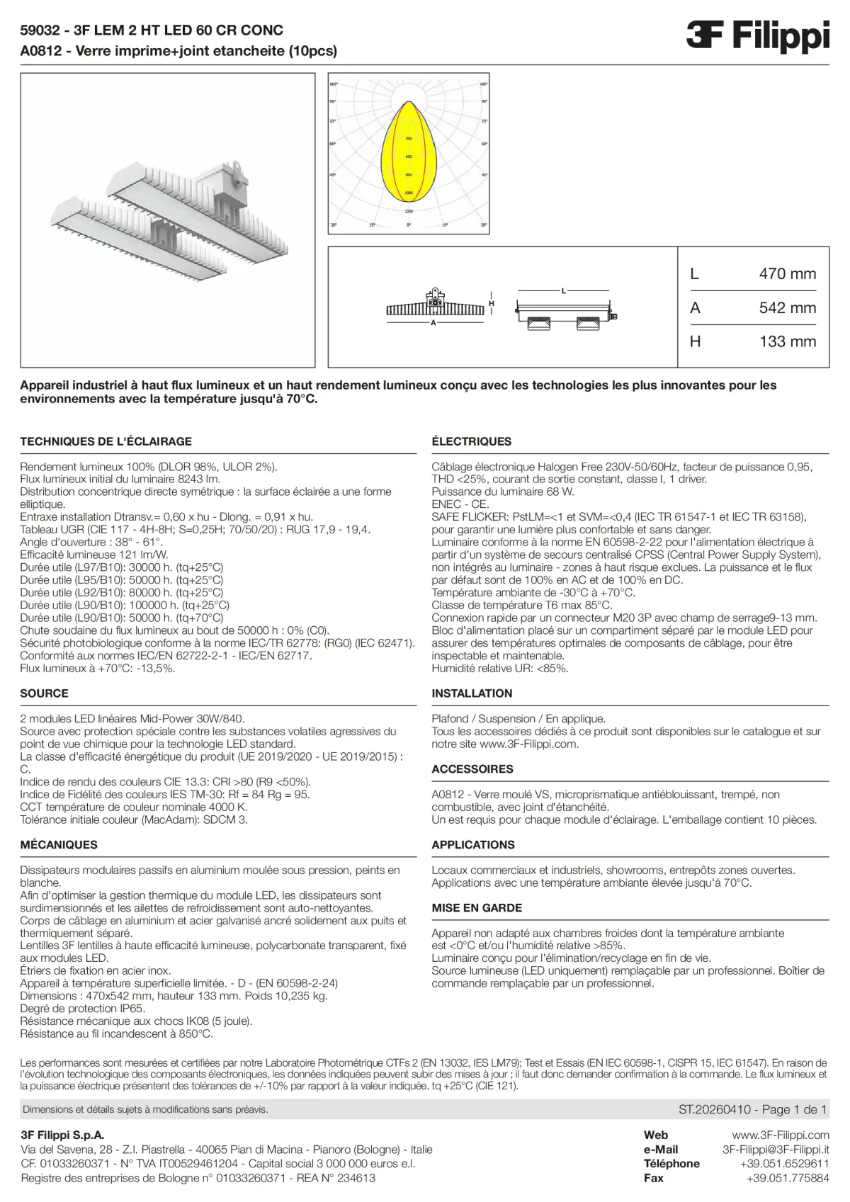 59032+A0812 - 3F LEM 2 HT LED 60 CR CONC + VS - Datasheet - fr