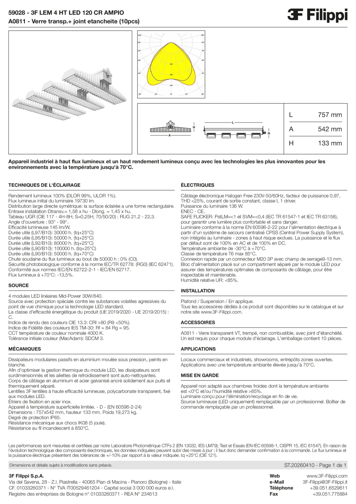 59028+A0811 - 3F LEM 4 HT LED 120 CR AMPIO + VT - Datasheet - fr