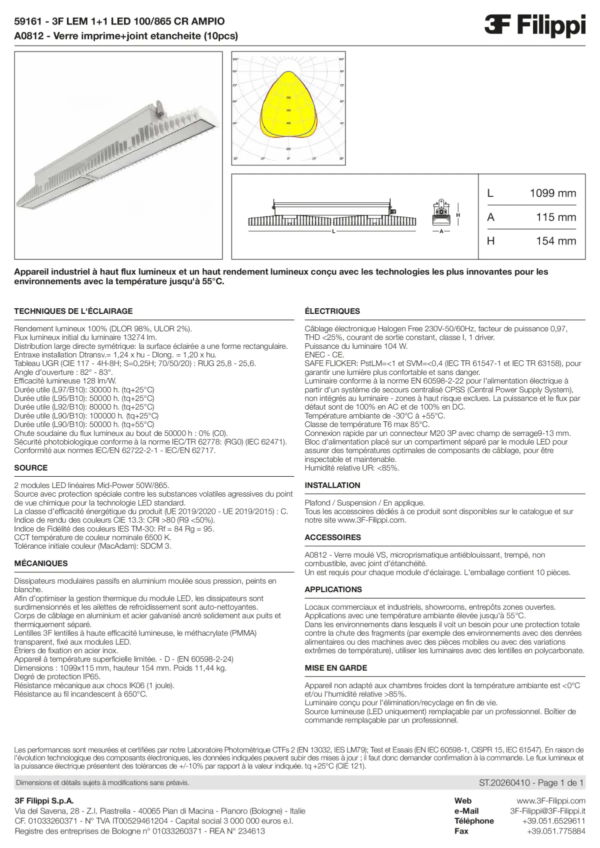 59161+A0812 - 3F LEM 1+1 LED 100-865 CR AMPIO + VS - Datasheet - fr