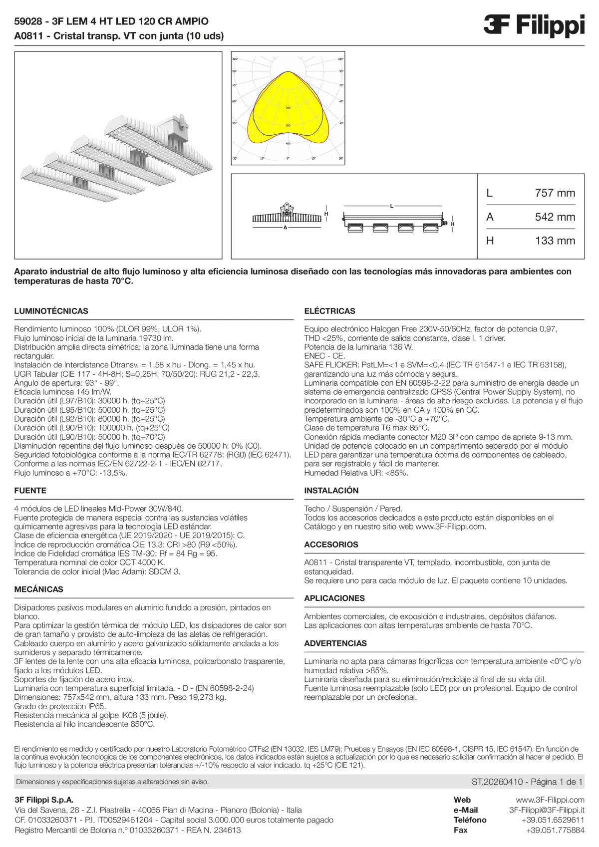 59028+A0811 - 3F LEM 4 HT LED 120 CR AMPIO + VT - Datasheet - es