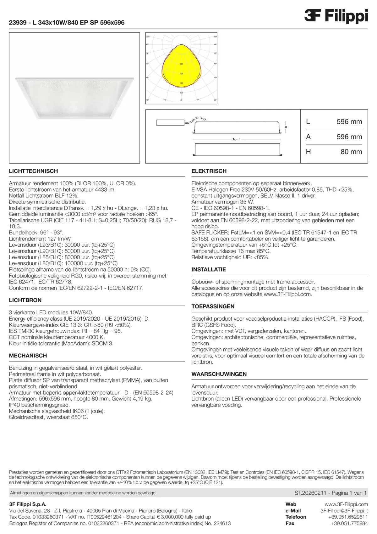 23939 - L 343x10W-840 EP SP 596x596 - Datasheet - nl