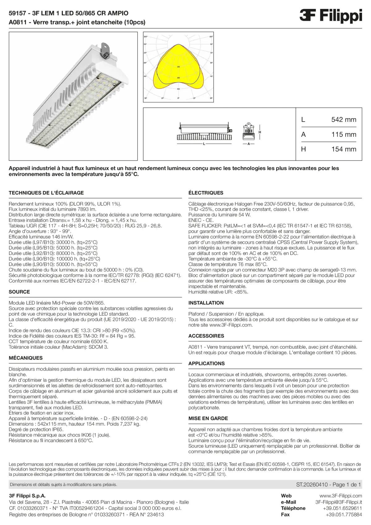 59157+A0811 - 3F LEM 1 LED 50-865 CR AMPIO + VT - Datasheet - fr