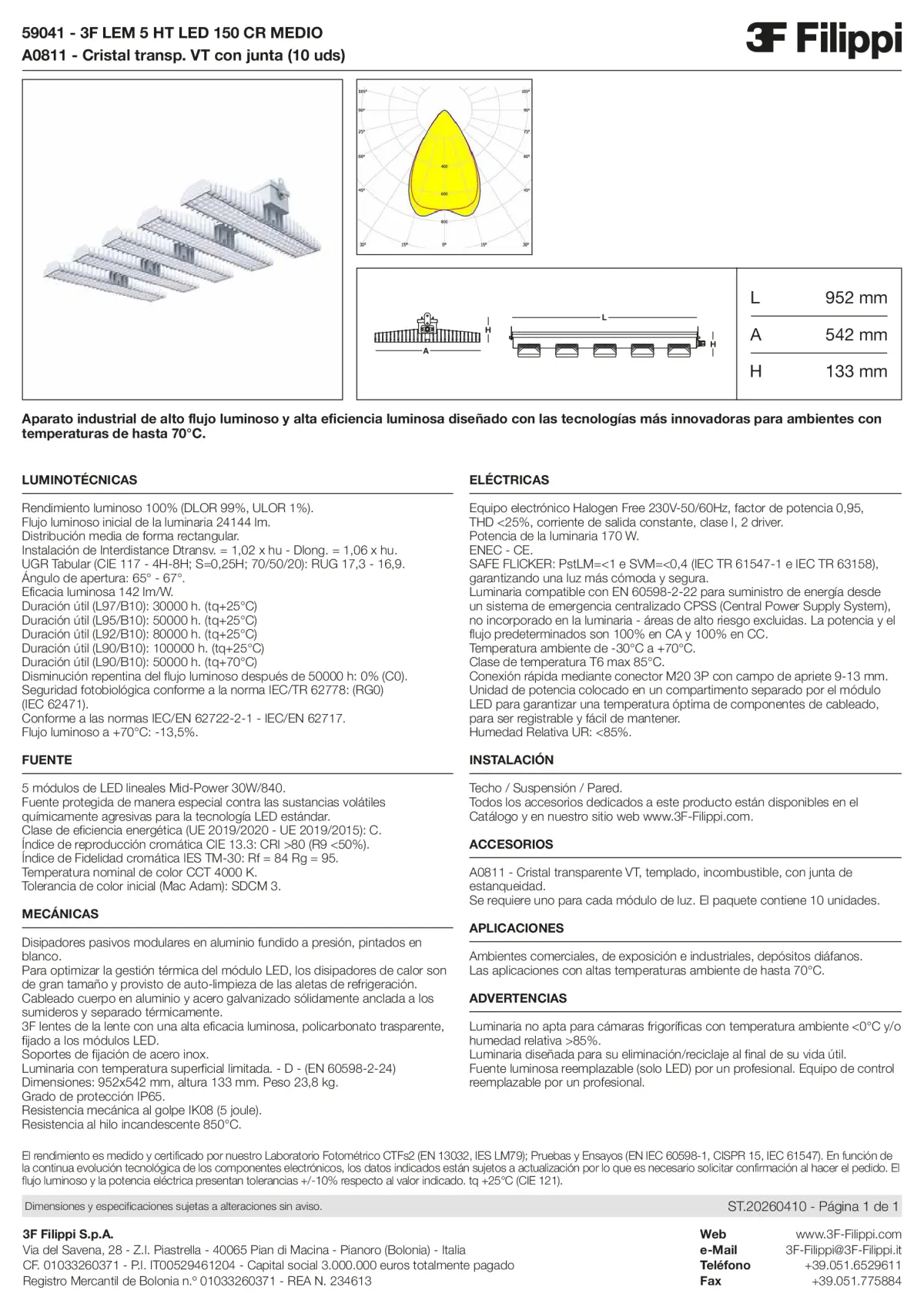 59041+A0811 - 3F LEM 5 HT LED 150 CR MEDIO + VT - Datasheet - es