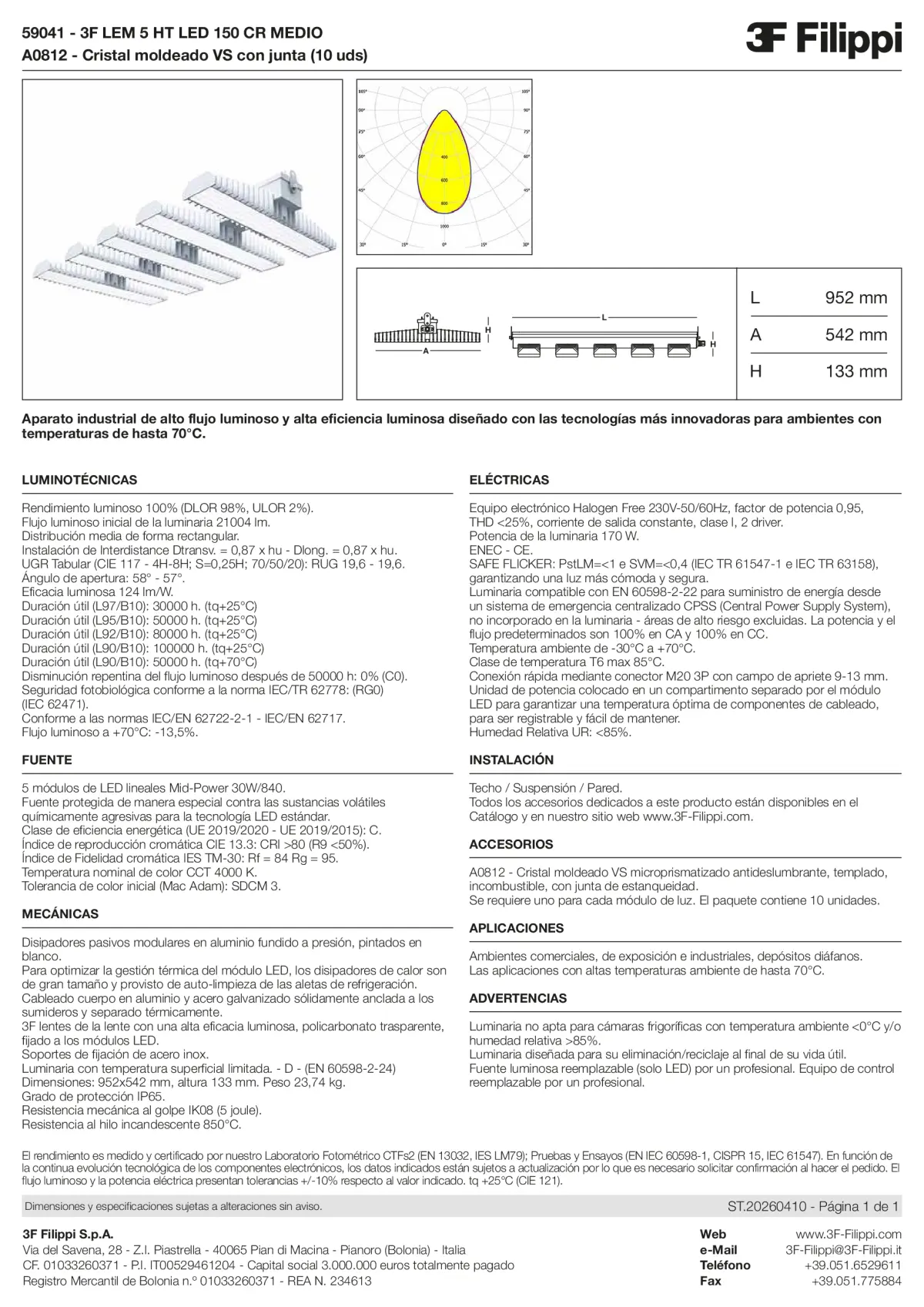 59041+A0812 - 3F LEM 5 HT LED 150 CR MEDIO + VS - Datasheet - es