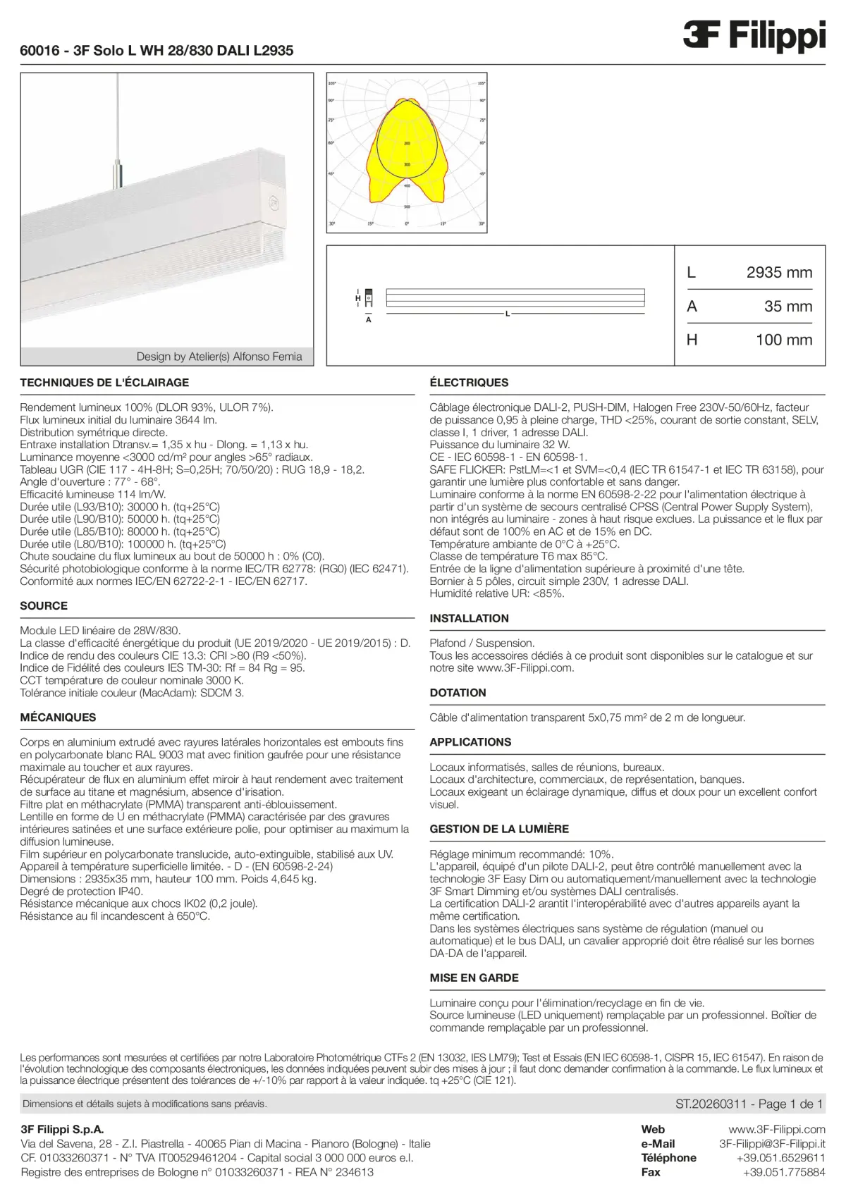 60016 - 3F Solo L WH 28-830 DALI L2935 - Datasheet - fr