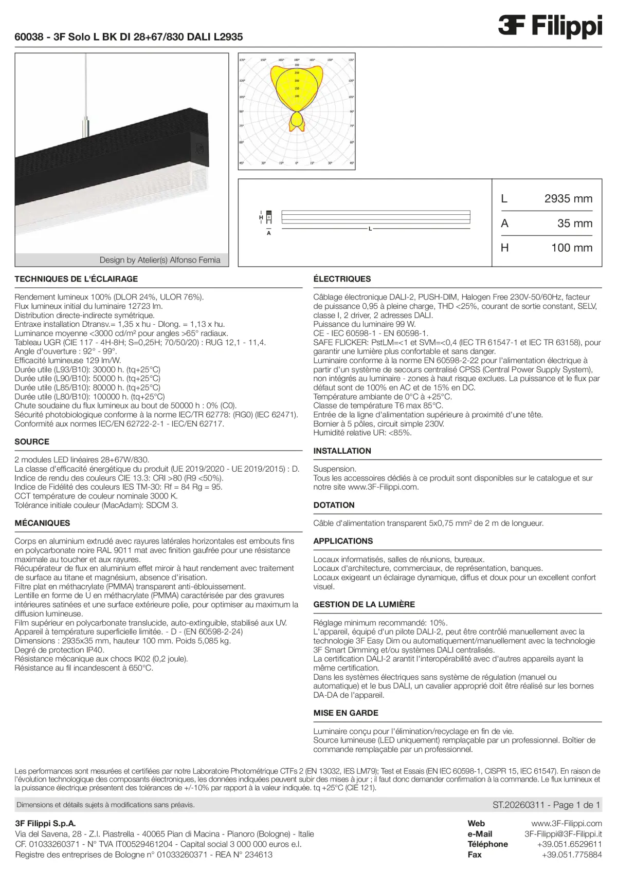 60038 - 3F Solo L BK DI 28+67-830 DALI L2935 - Datasheet - fr