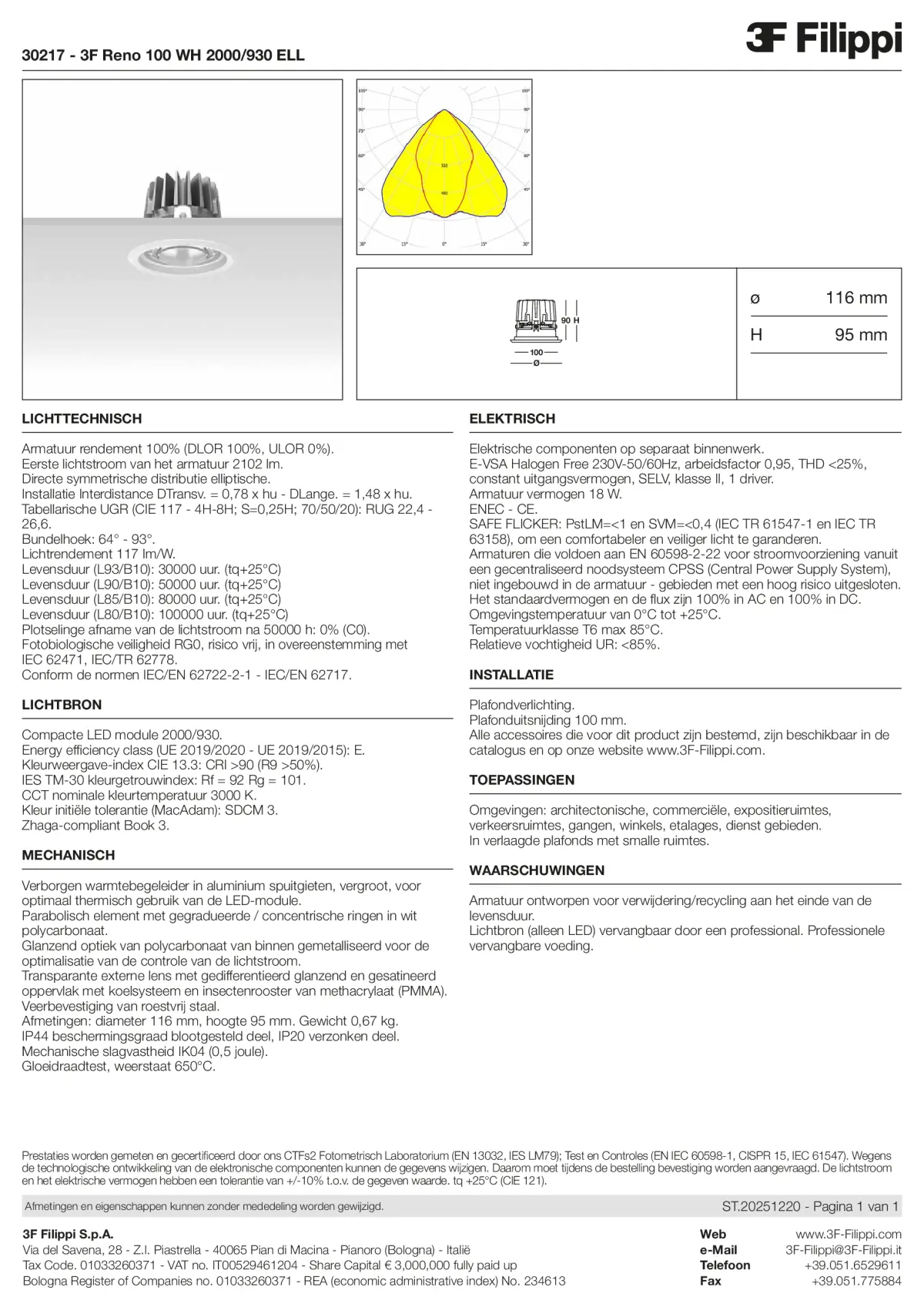 30217 - 3F Reno 100 WH 2000-930 ELL - Datasheet - nl