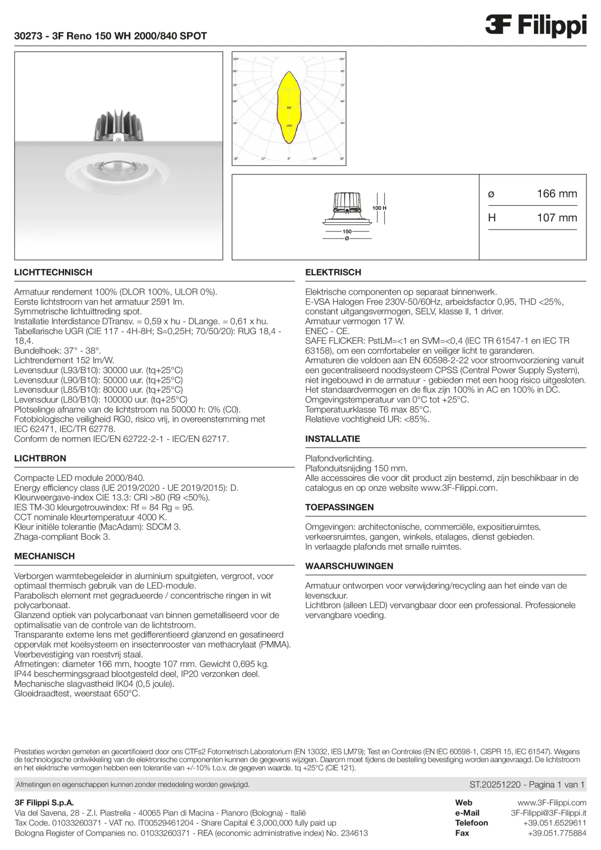 30273 - 3F Reno 150 WH 2000-840 SPOT - Datasheet - nl