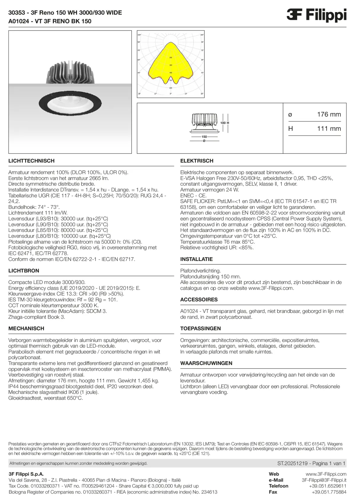 30353+A01024 - 3F Reno 150 WH 3000-930 WIDE + VT BK - Datasheet - nl
