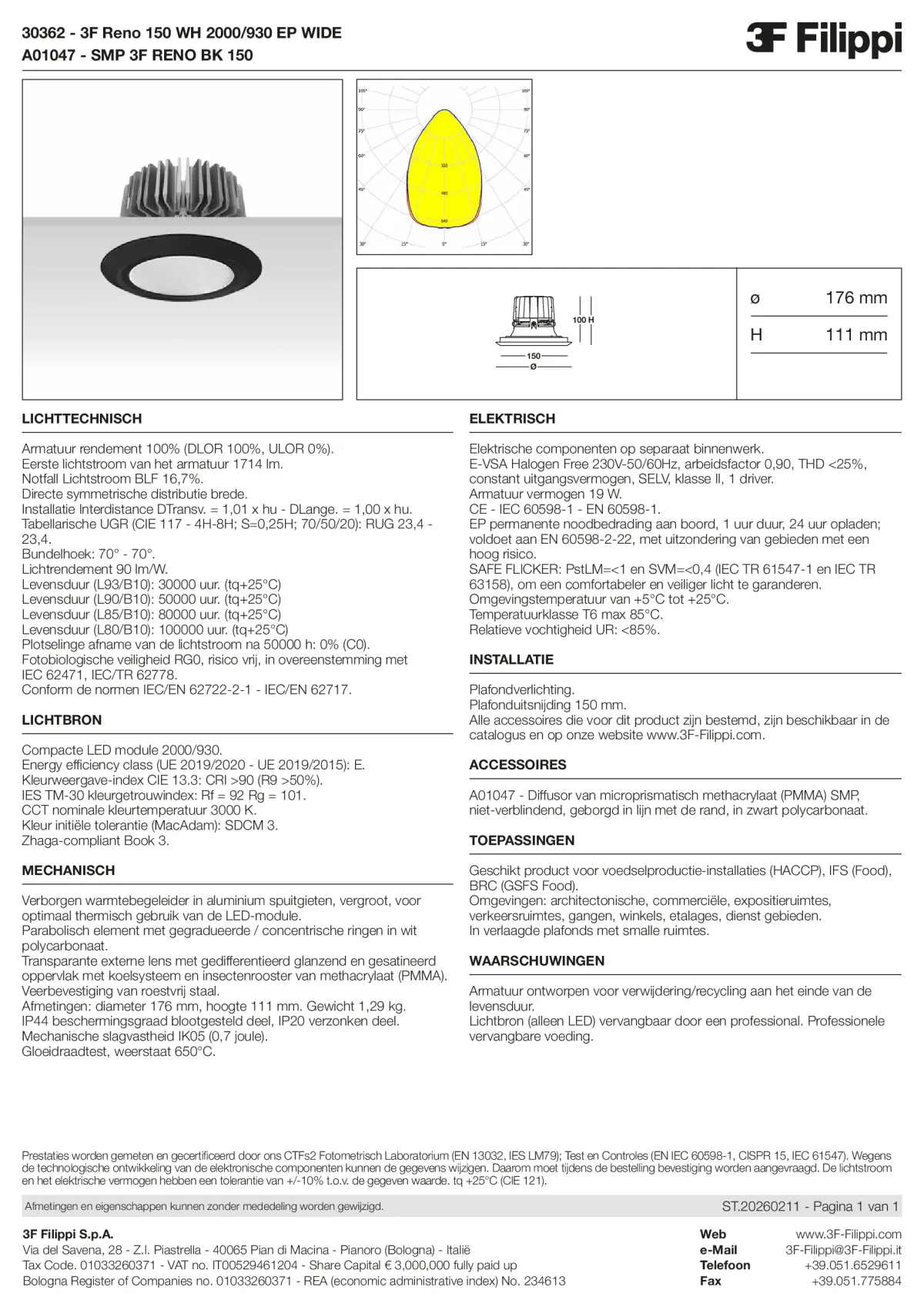 30362+A01047 - 3F Reno 150 WH 2000-930 EP WIDE + SMP BK - Datasheet - nl