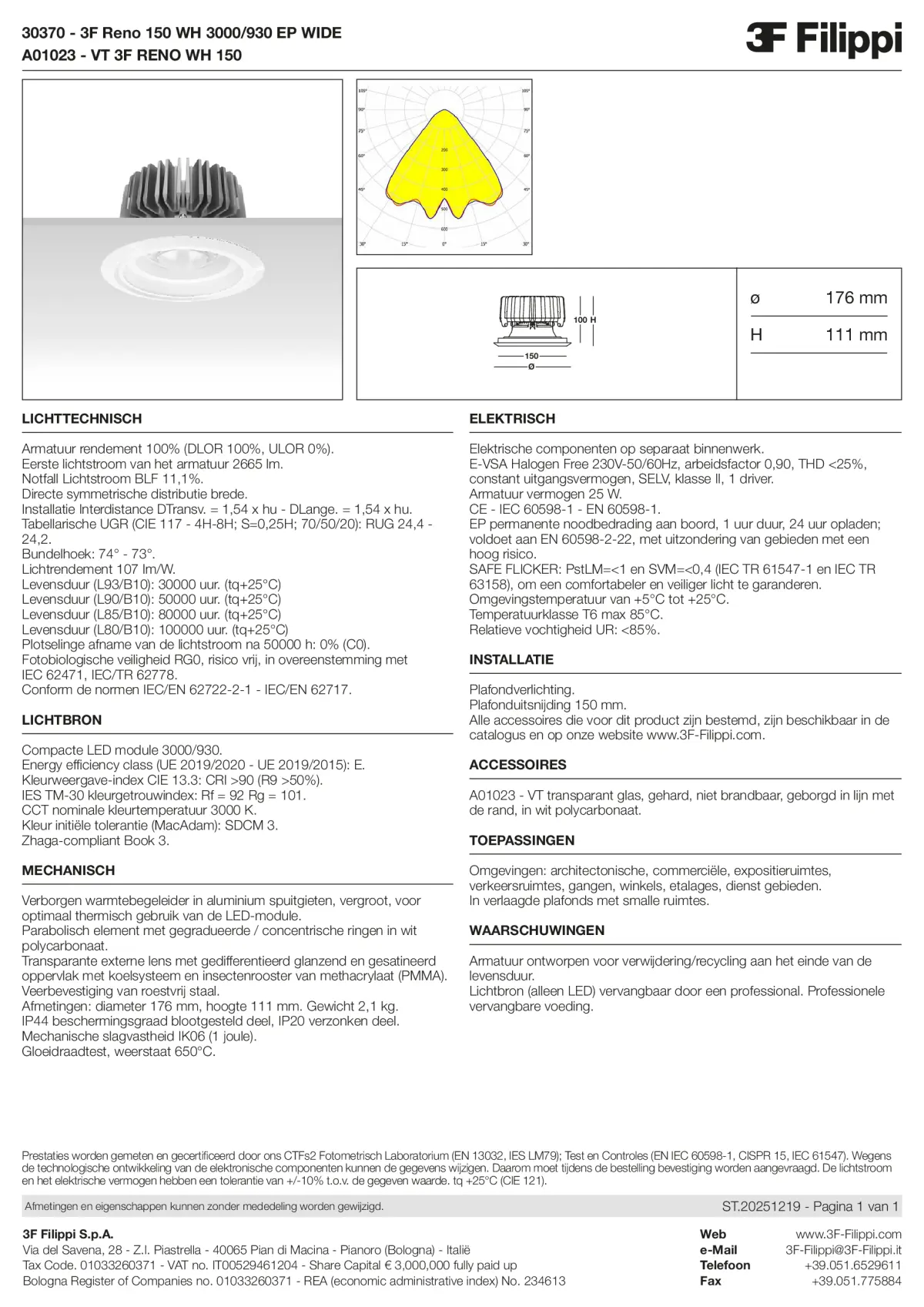 30370+A01023 - 3F Reno 150 WH 3000-930 EP WIDE + VT WH - Datasheet - nl
