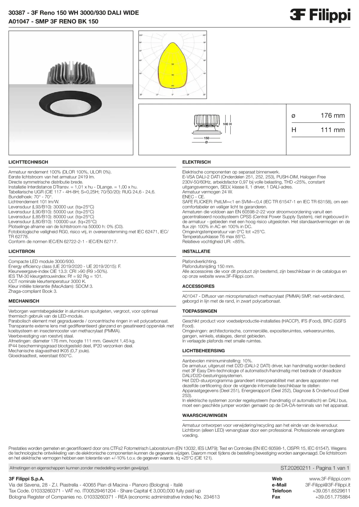30387+A01047 - 3F Reno 150 WH 3000-930 DALI WIDE + SMP BK - Datasheet - nl