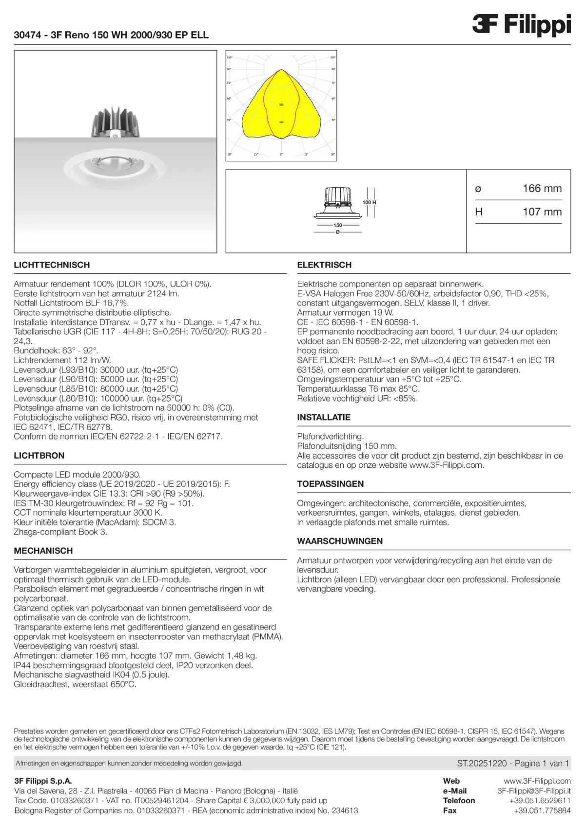 30474 - 3F Reno 150 WH 2000-930 EP ELL - Datasheet - nl