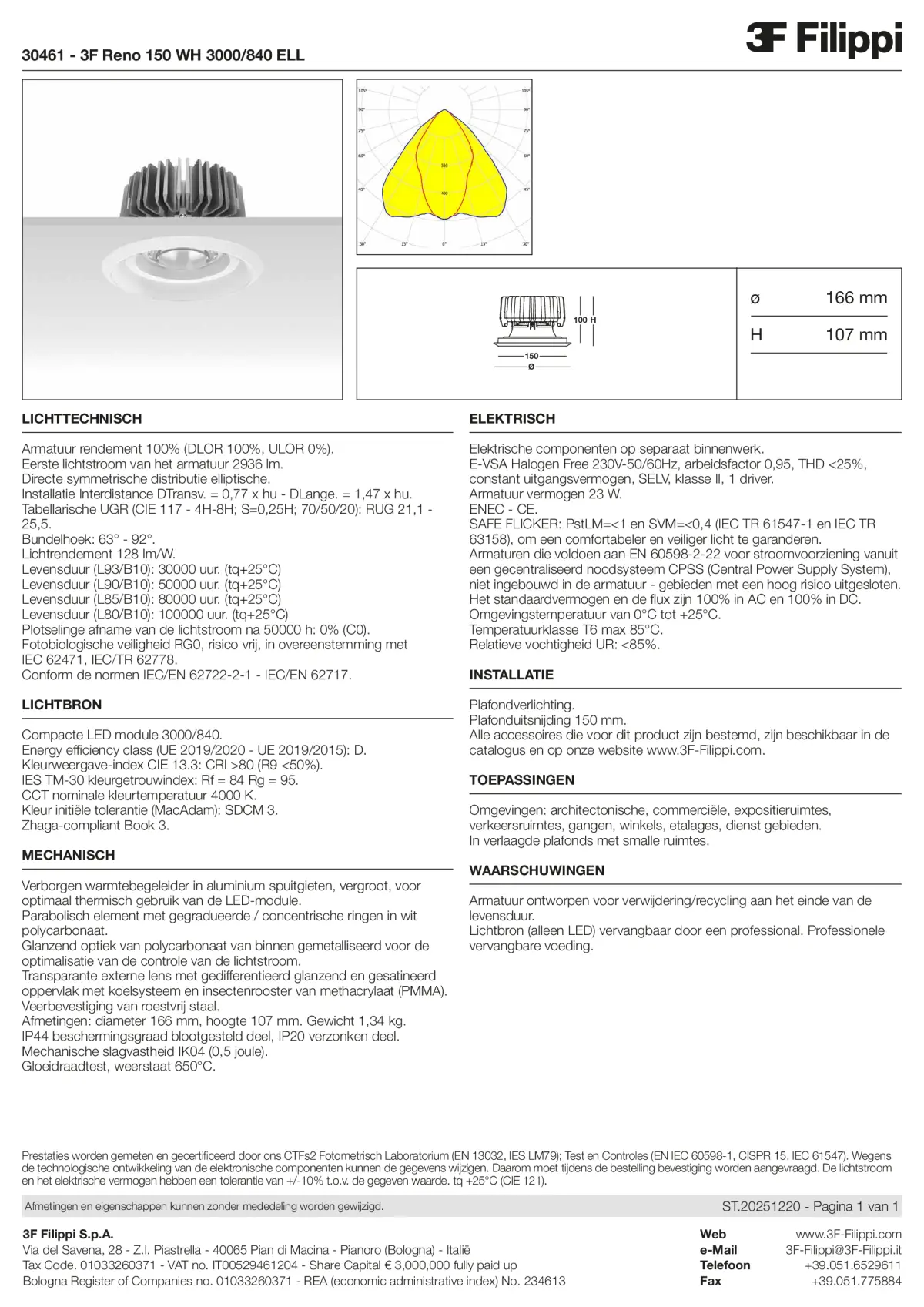 30461 - 3F Reno 150 WH 3000-840 ELL - Datasheet - nl