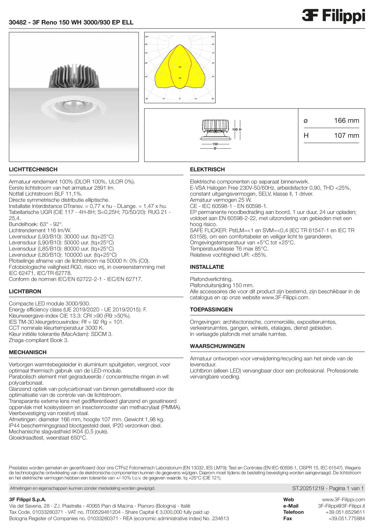 30482 - 3F Reno 150 WH 3000-930 EP ELL - Datasheet - nl