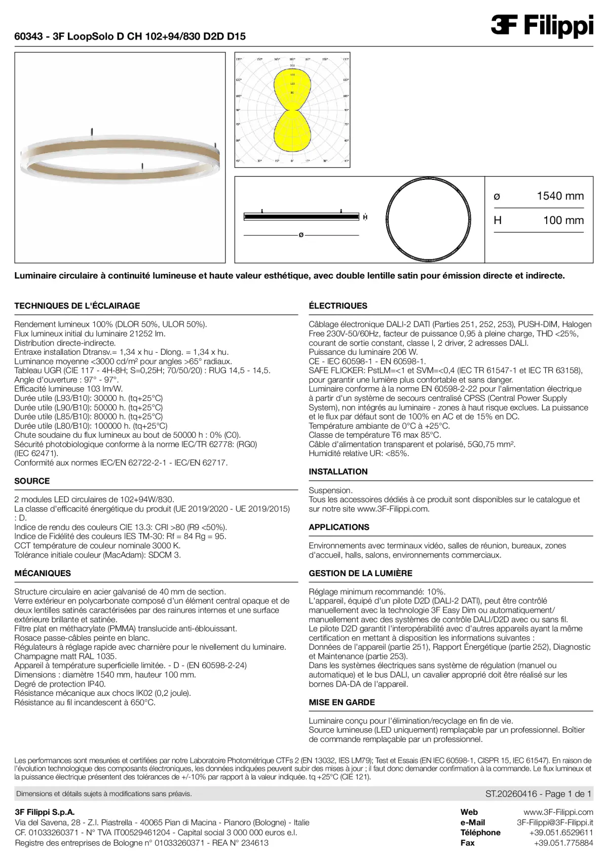 60343 - 3F LoopSolo D CH 102+94-830 D2D D15 - Datasheet - fr