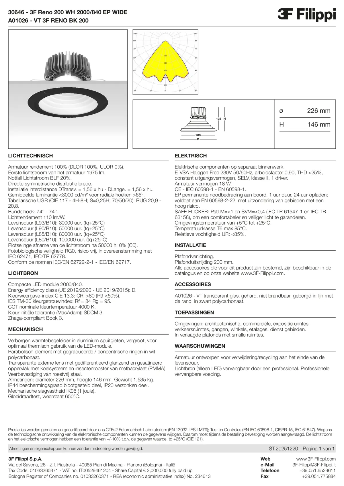30646+A01026 - 3F Reno 200 WH 2000-840 EP WIDE + VT BK - Datasheet - nl
