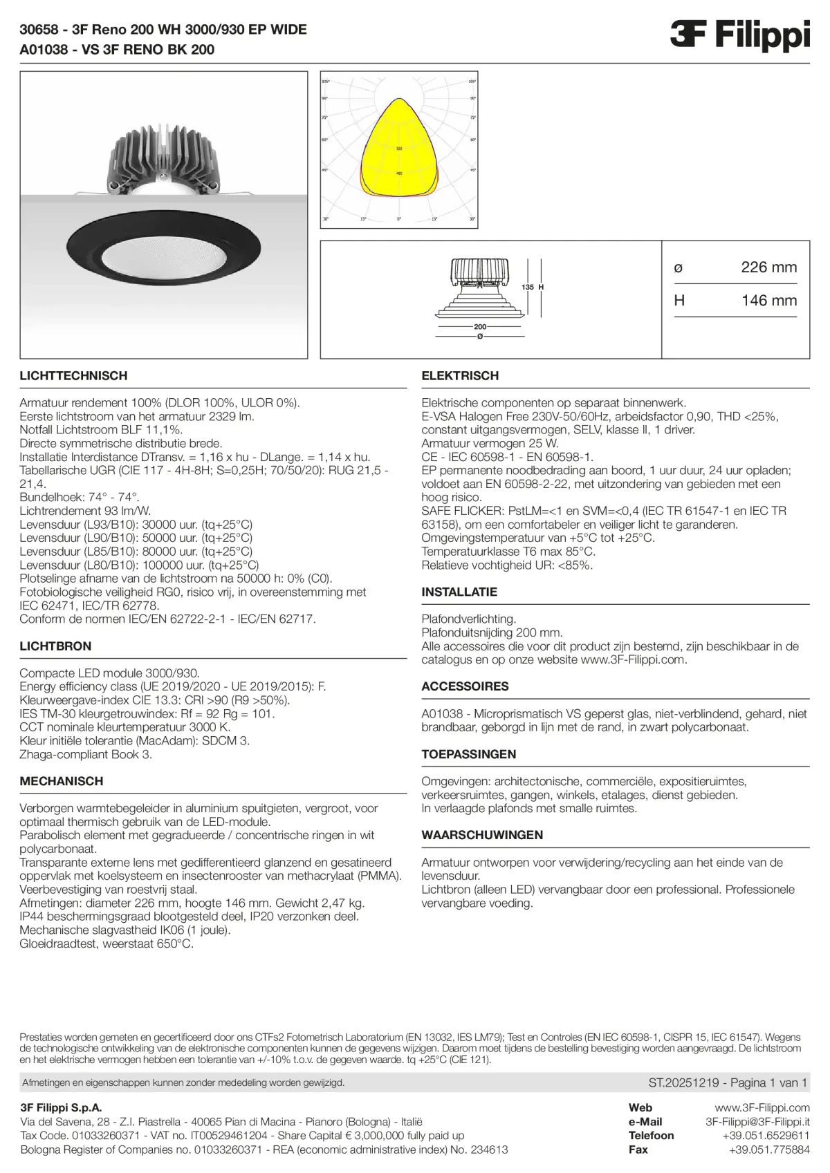 30658+A01038 - 3F Reno 200 WH 3000-930 EP WIDE + VS BK - Datasheet - nl