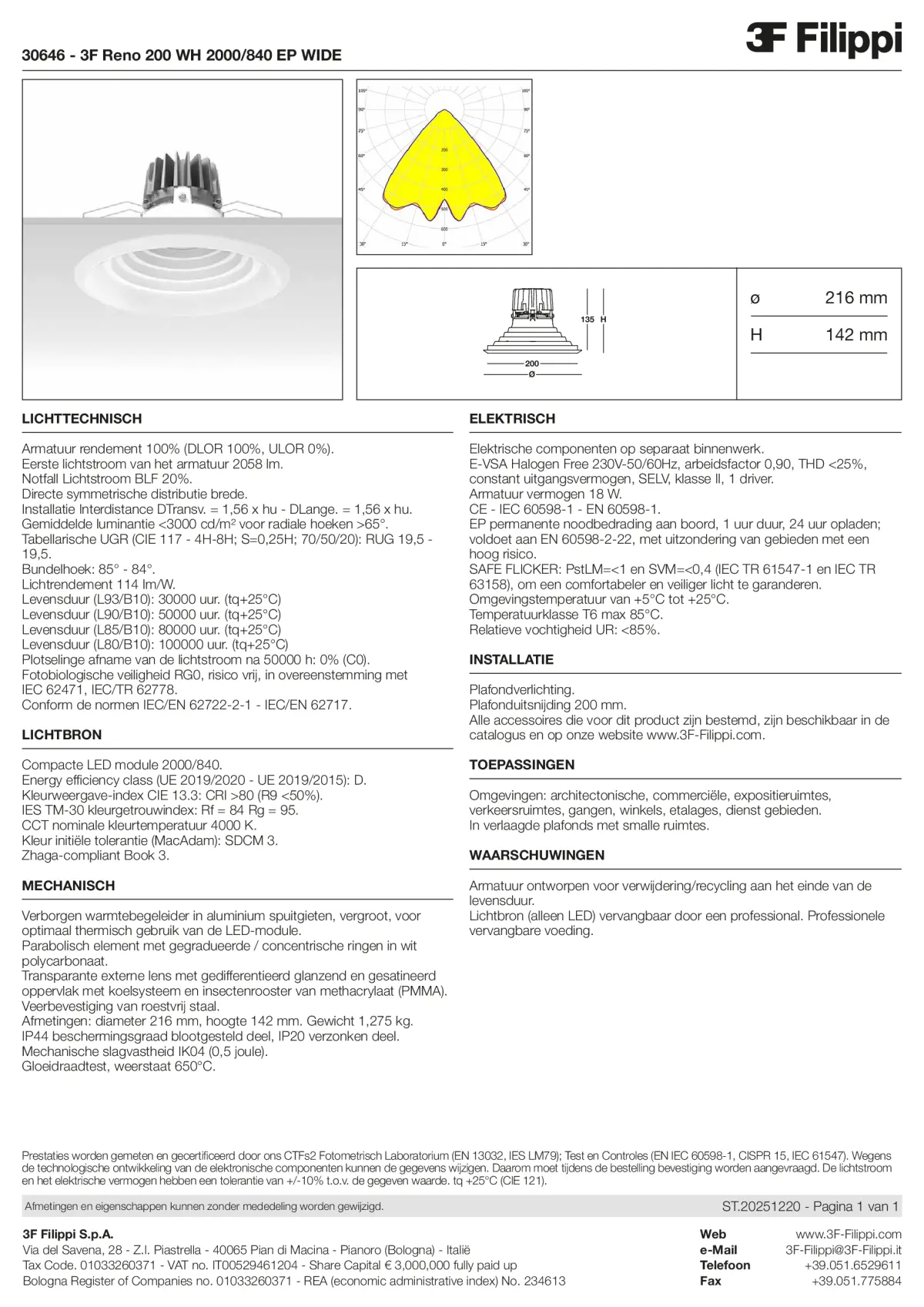 30646 - 3F Reno 200 WH 2000-840 EP WIDE - Datasheet - nl