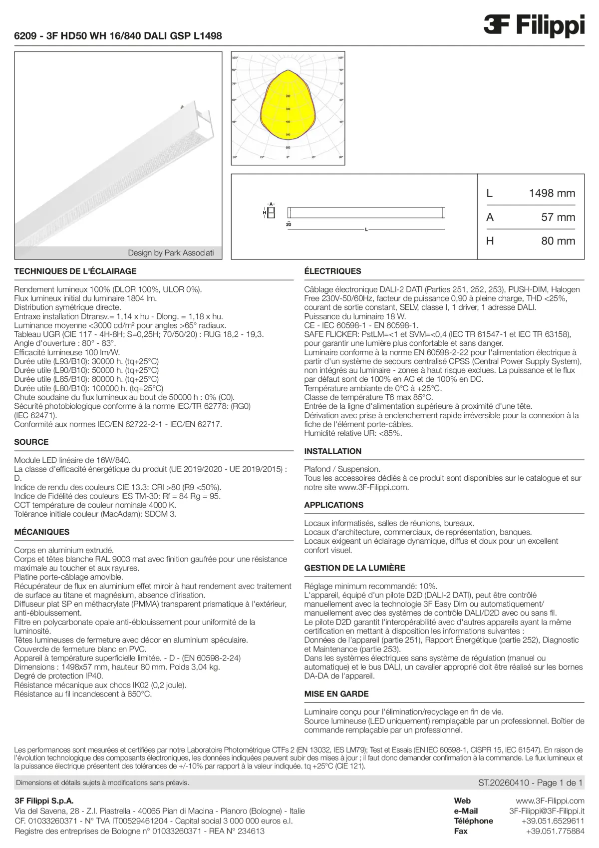 6209 - 3F HD50 WH 16-840 DALI GSP L1498 - Datasheet - fr