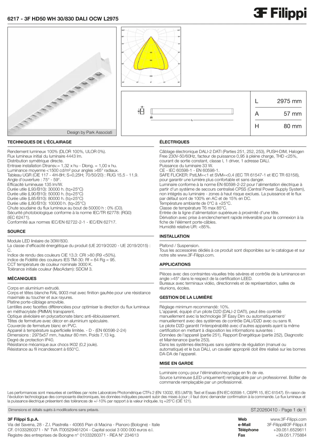 6217 - 3F HD50 WH 30-830 DALI OCW L2975 - Datasheet - fr