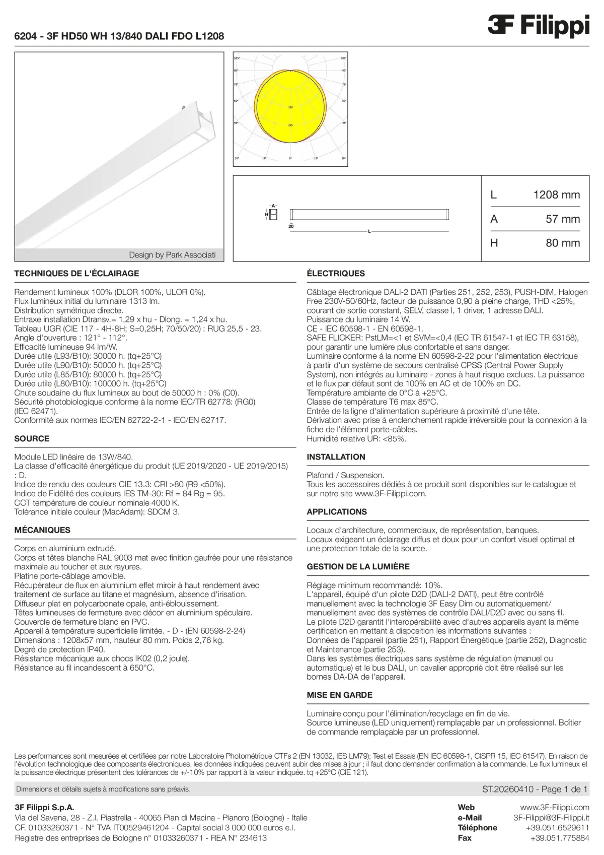 6204 - 3F HD50 WH 13-840 DALI FDO L1208 - Datasheet - fr