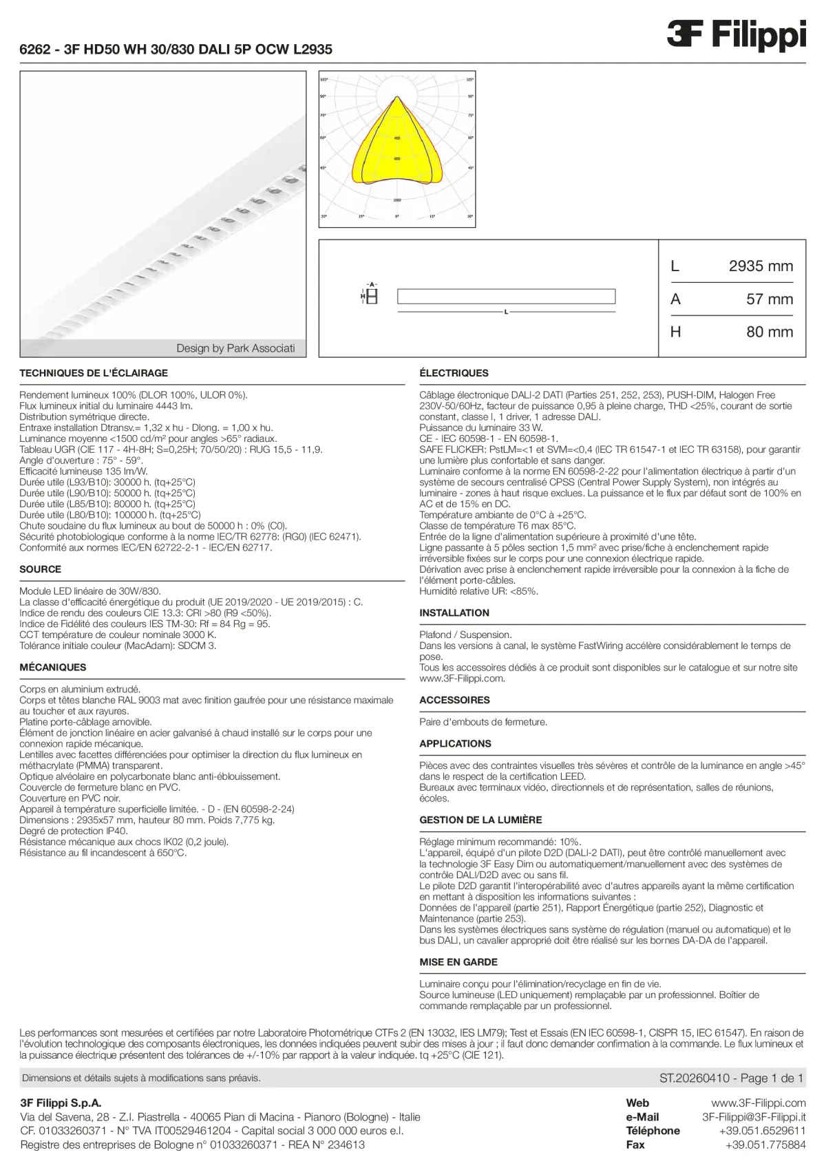 6262 - 3F HD50 WH 30-830 DALI 5P OCW L2935 - Datasheet - fr