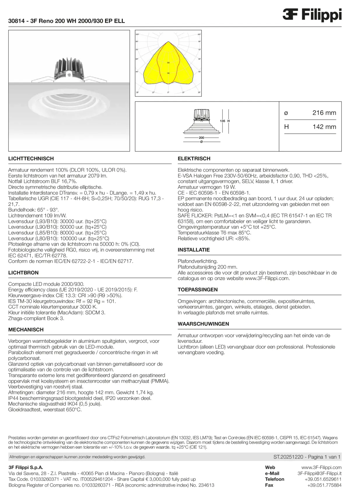 30814 - 3F Reno 200 WH 2000-930 EP ELL - Datasheet - nl