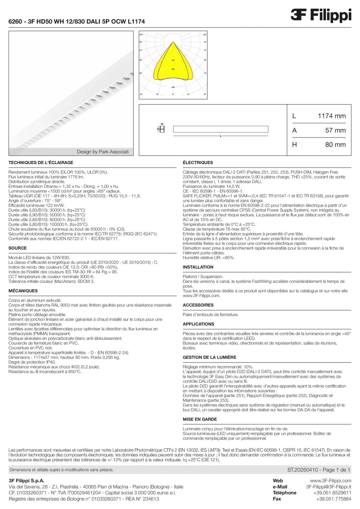 6260 - 3F HD50 WH 12-830 DALI 5P OCW L1174 - Datasheet - fr