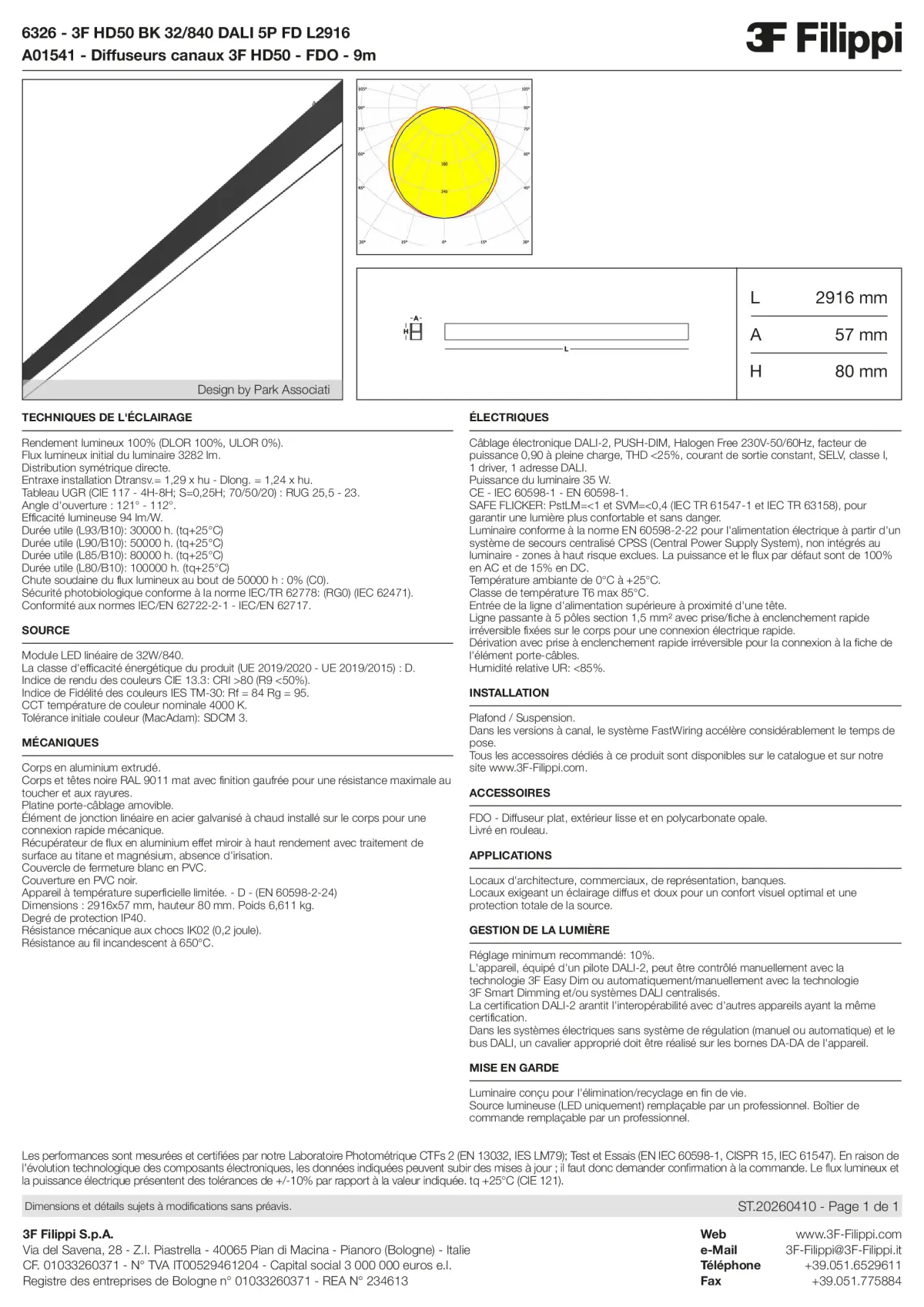 6326+A01541 - 3F HD50 BK 32-840 DALI 5P FD L2916 + FDO - Datasheet - fr