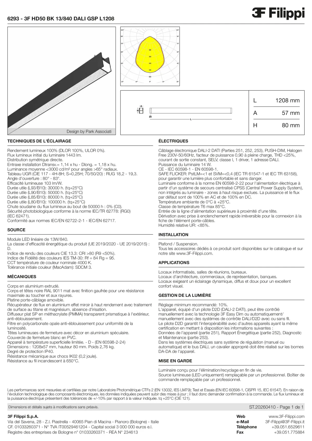 6293 - 3F HD50 BK 13-840 DALI GSP L1208 - Datasheet - fr