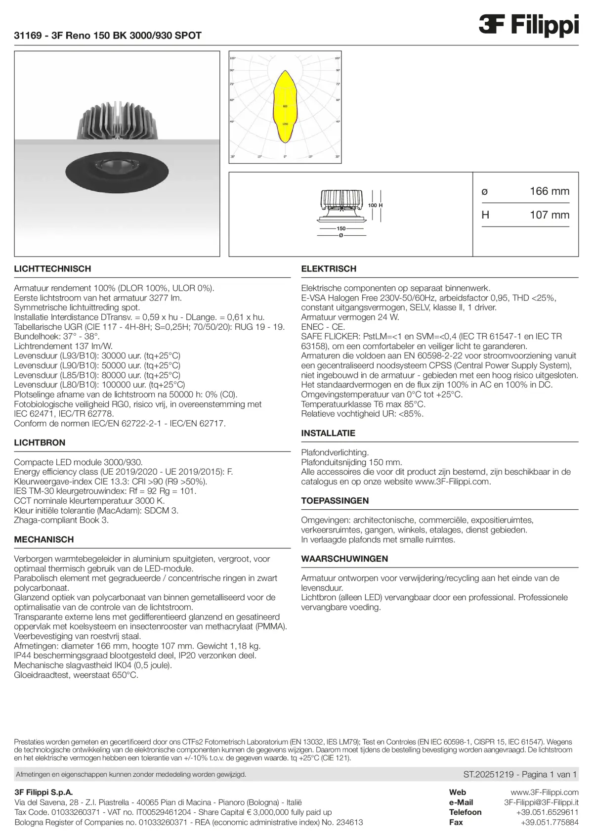 31169 - 3F Reno 150 BK 3000-930 SPOT - Datasheet - nl
