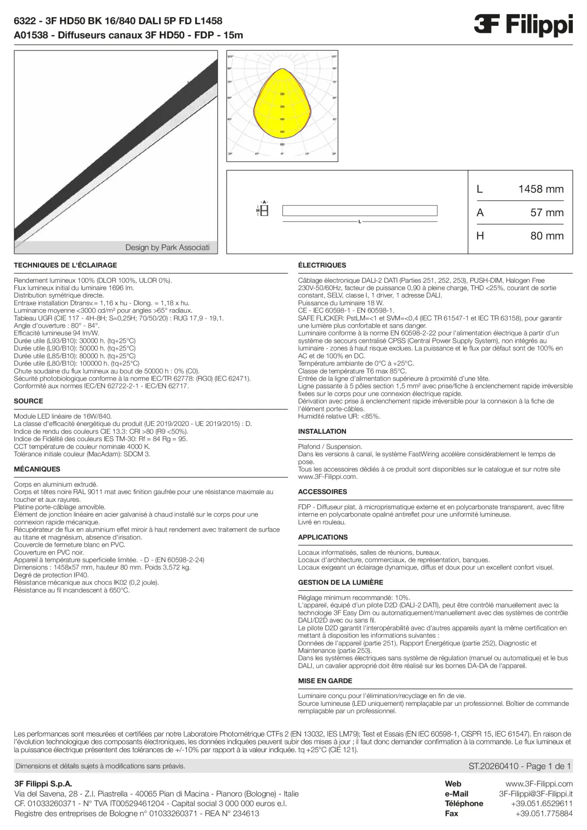 6322+A01538 - 3F HD50 BK 16-840 DALI 5P FD L1458 + FDP - Datasheet - fr