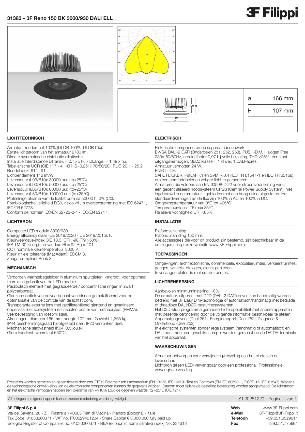 31383 - 3F Reno 150 BK 3000-930 DALI ELL - Datasheet - nl
