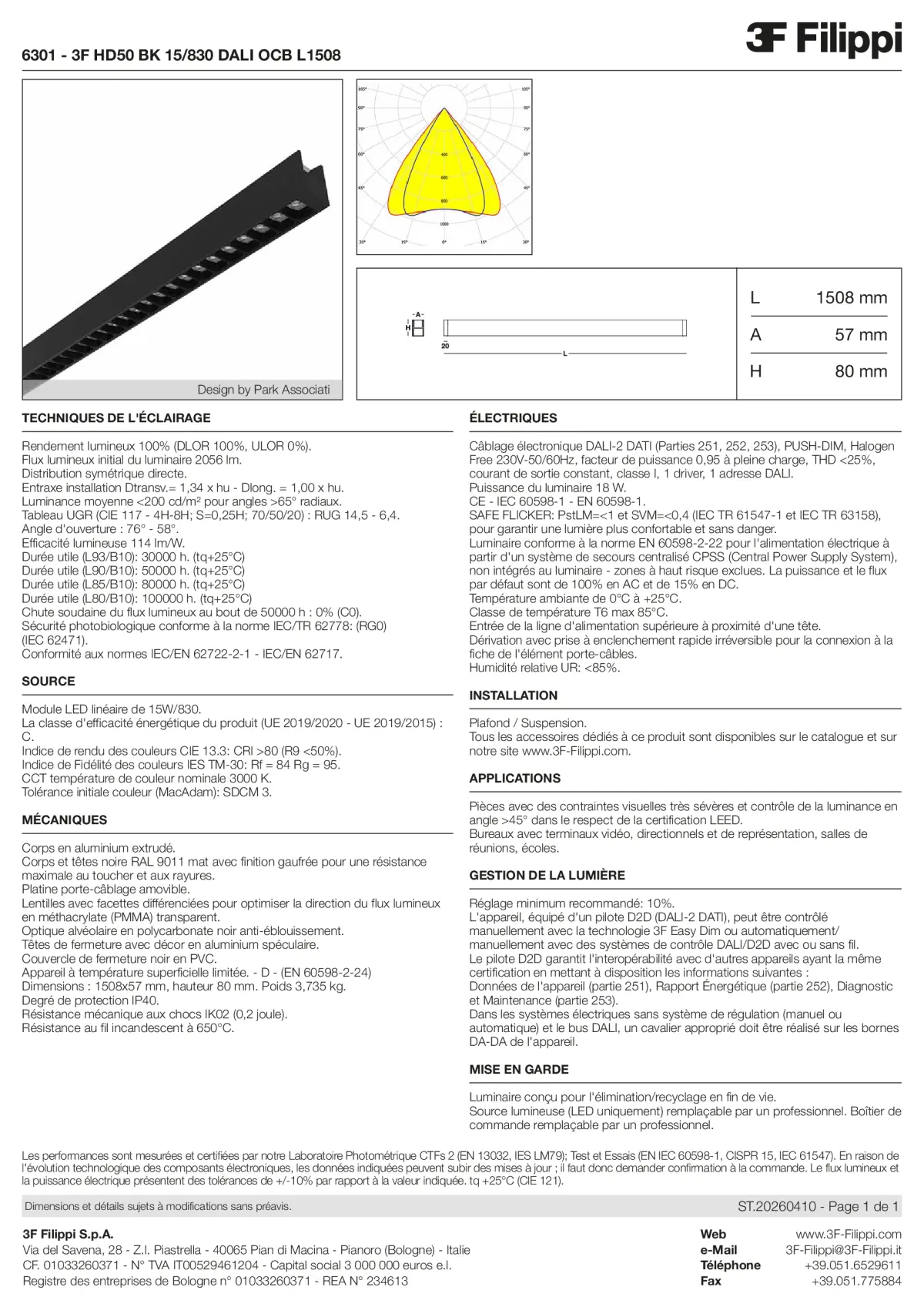 6301 - 3F HD50 BK 15-830 DALI OCB L1508 - Datasheet - fr