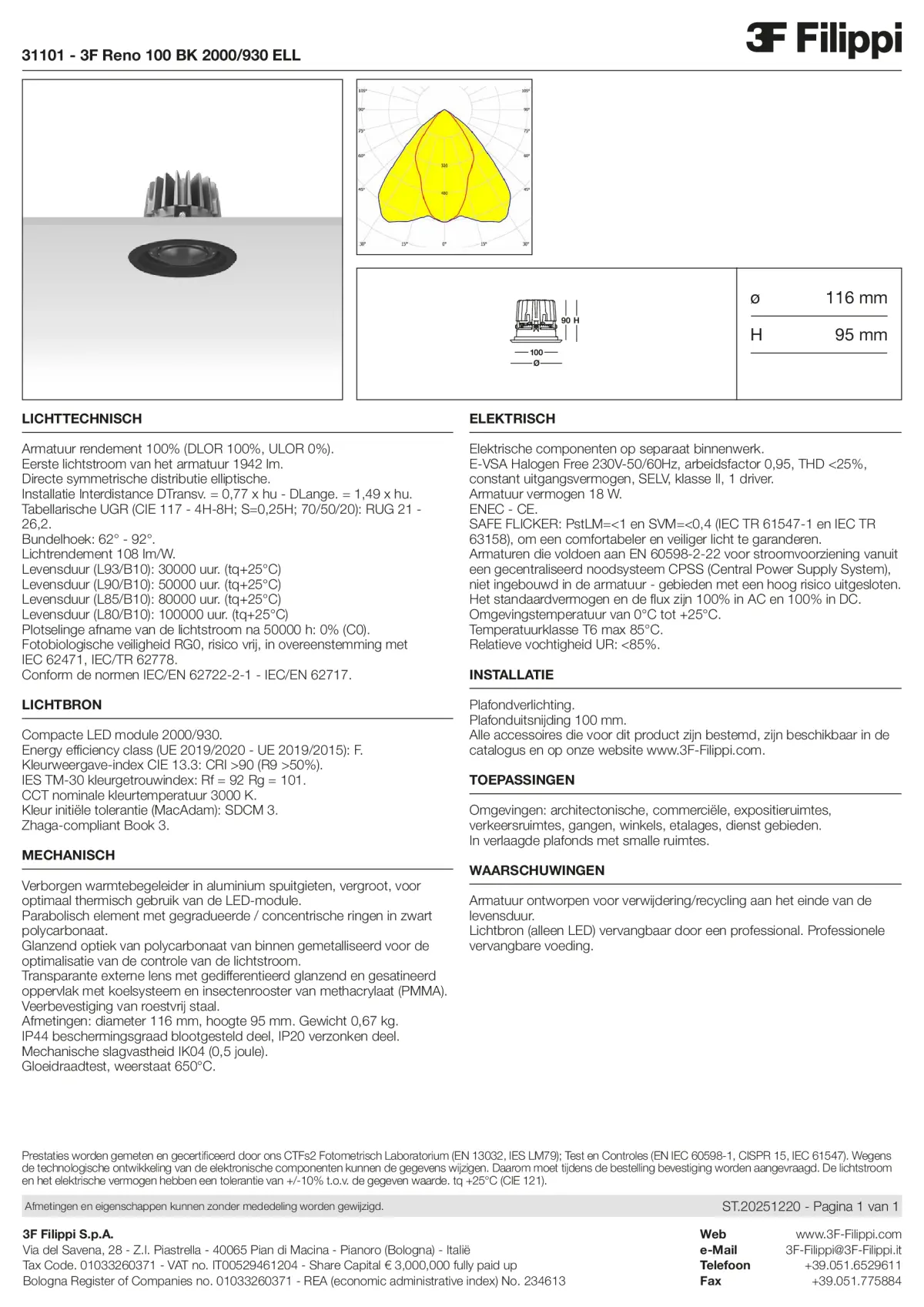 31101 - 3F Reno 100 BK 2000-930 ELL - Datasheet - nl