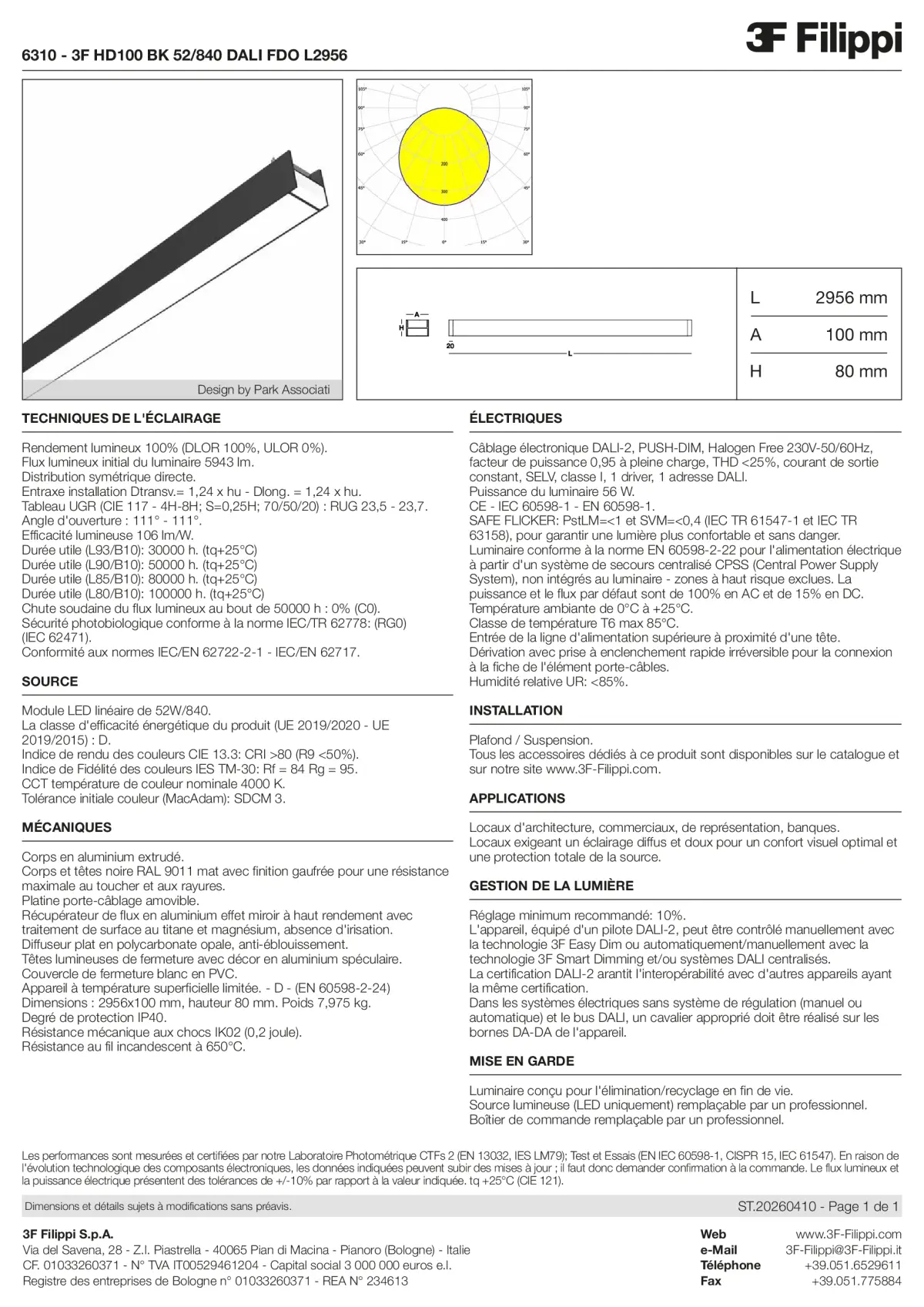 6310 - 3F HD100 BK 52-840 DALI FDO L2956 - Datasheet - fr