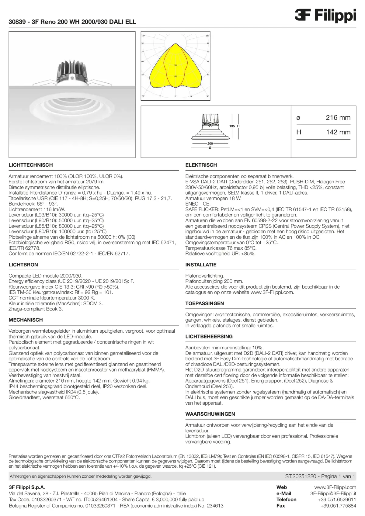 30839 - 3F Reno 200 WH 2000-930 DALI ELL - Datasheet - nl