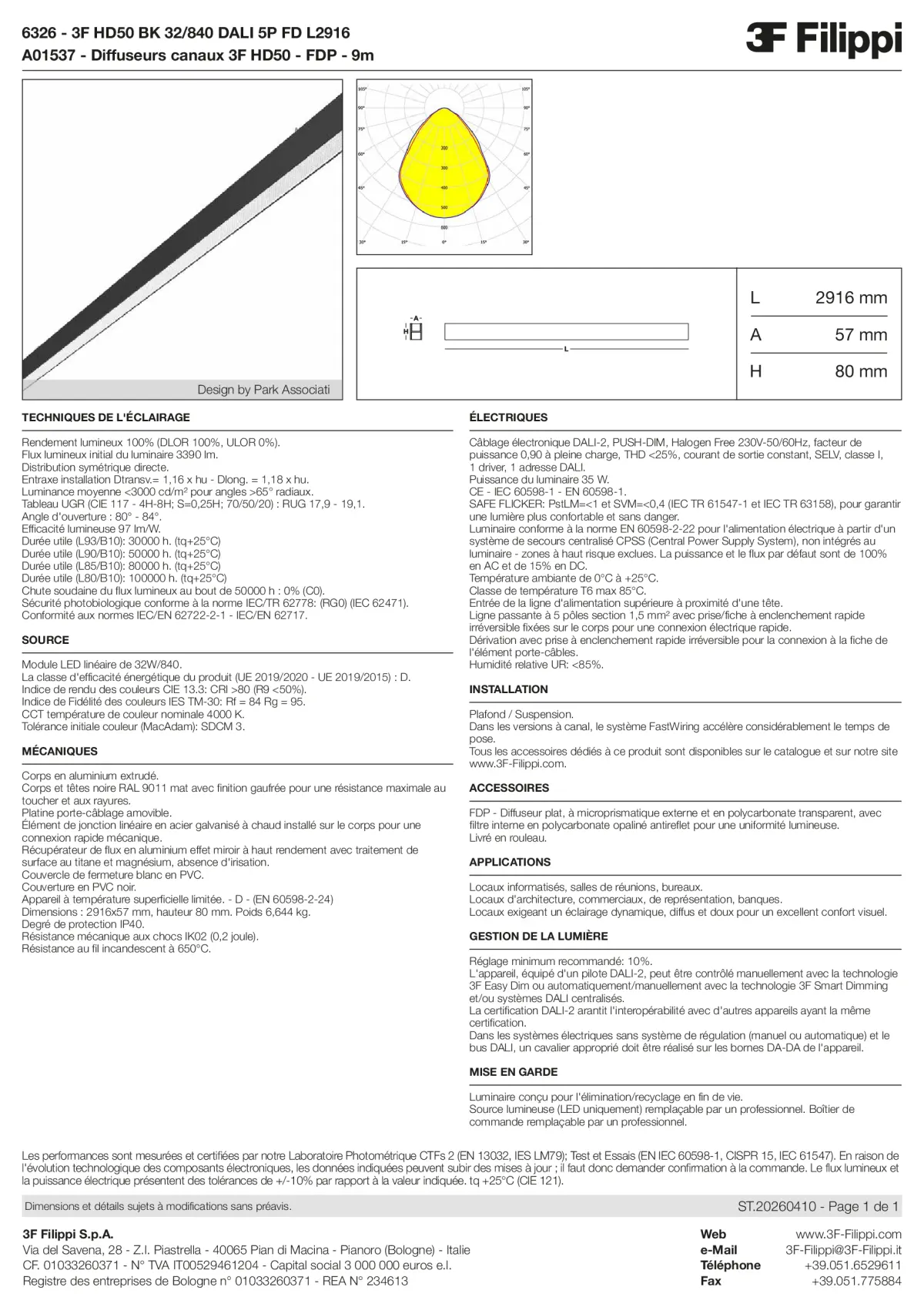 6326+A01537 - 3F HD50 BK 32-840 DALI 5P FD L2916 + FDP - Datasheet - fr