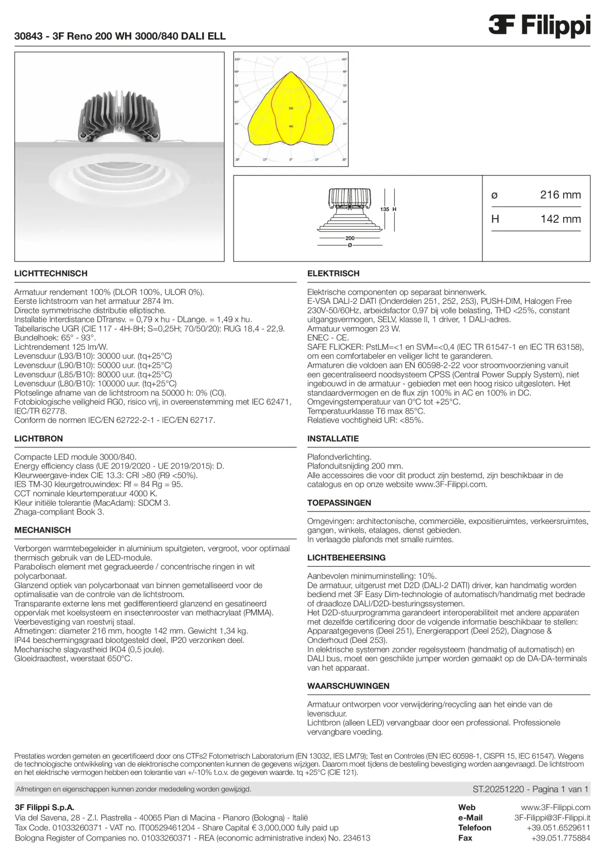 30843 - 3F Reno 200 WH 3000-840 DALI ELL - Datasheet - nl