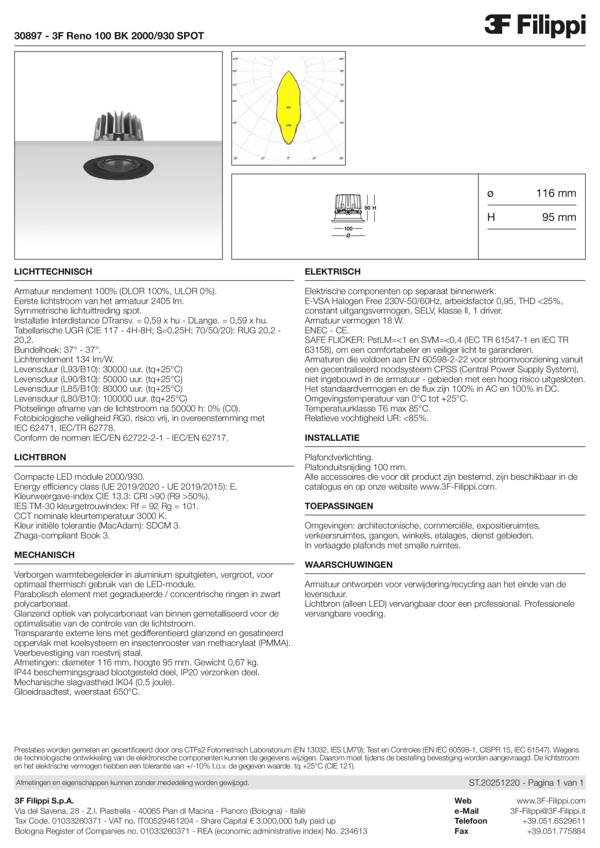 30897 - 3F Reno 100 BK 2000-930 SPOT - Datasheet - nl