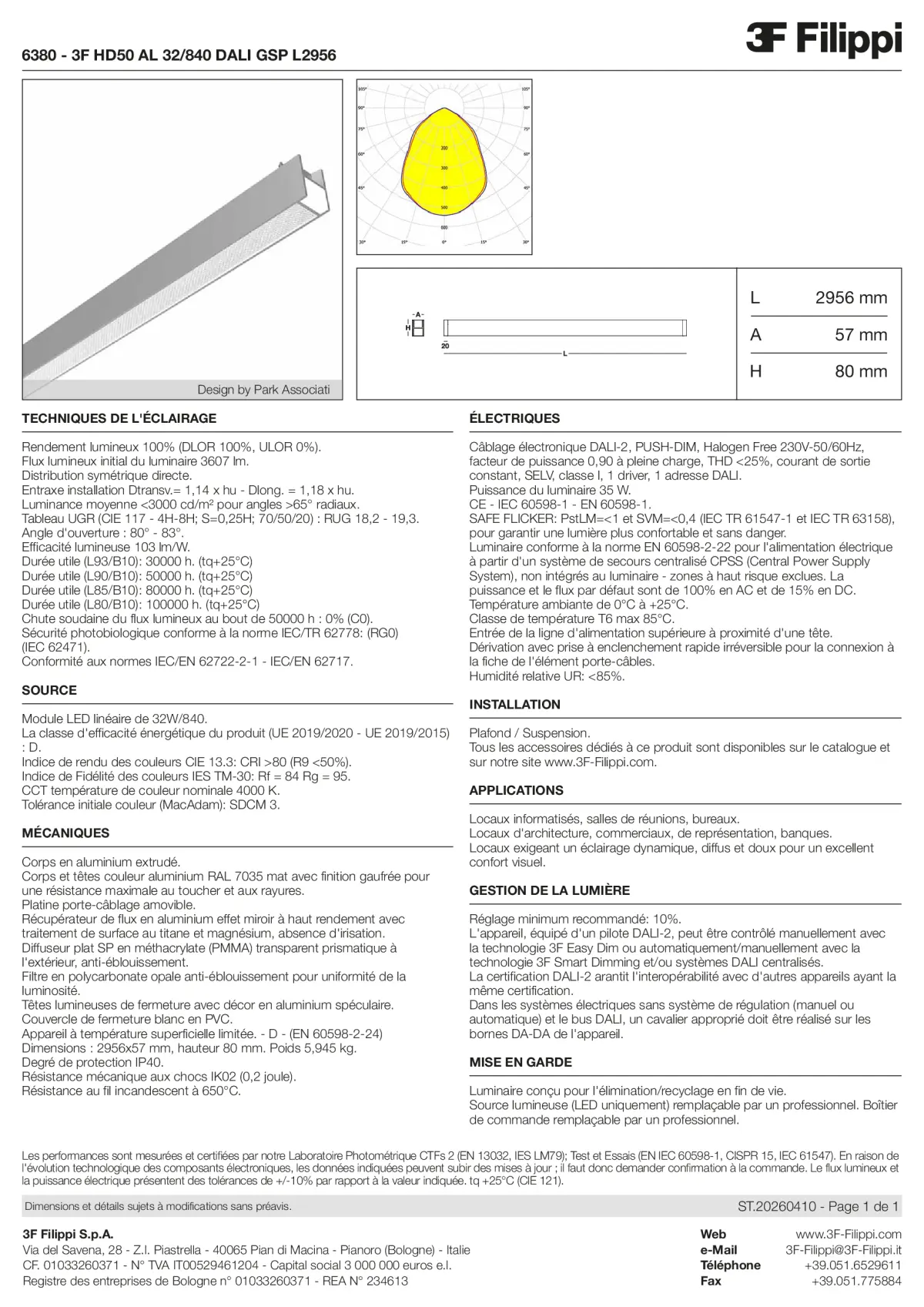6380 - 3F HD50 AL 32-840 DALI GSP L2956 - Datasheet - fr